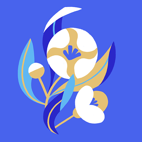 Blue Florals by Martina Schubhart